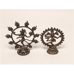 Two Antique Bronze Figures of Dancing Goddess
