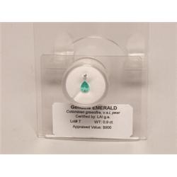 Emerald Colombian Greenfire 0.9 ct