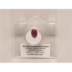 Cabachon Ruby  Red Plum 7.15 ct