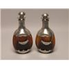 Pr of Brown Pewter Mounted Decanters