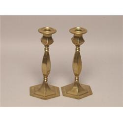 Pair Antique English Brass Candlesticks