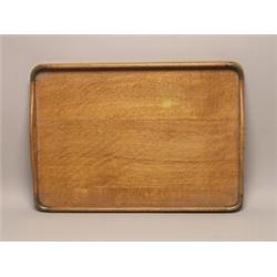Antique Brass Mounted Oak Serving Tray