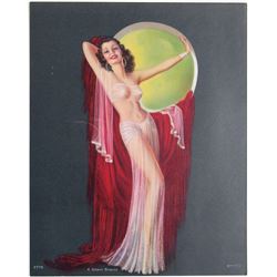 RARE 1943 Risque Pin-Up DEVORSS Exotic Art Deco Dancer