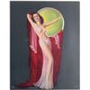 Image 1 : RARE 1943 Risque Pin-Up DEVORSS Exotic Art Deco Dancer