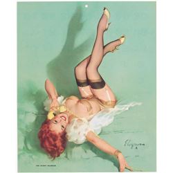 Vintage 1961 Pin-Up ELVGREN Redhead Is THE RIGHT NUMBER