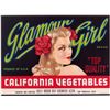 Image 1 : Vintage GLAMOUR GIRL Produce Crate Label - Vargas Girl