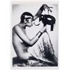 Risque Postcard Nearly-Nude JOSEPHINE BAKER Holding Elephant