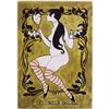 Large Vintage French Postcard LONG-HAIRED NUDE BRUNETTE
