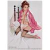 Image 1 : 1963 FRITZ WILLIS Risque Pin-Up Calendar Page - Brown & Bigelow