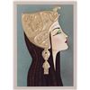 Image 1 : 1980s Greeting Card EGYPTIAN PRINCESS Gold Headdress