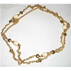 Monet gold colored long necklace