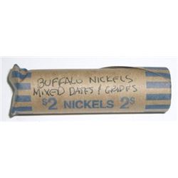 ROLL OF BUFFALO NICKELS 40 TOTAL *UNSEARCHED-MIXED* ROLL CAME OUT OF SAFE!!