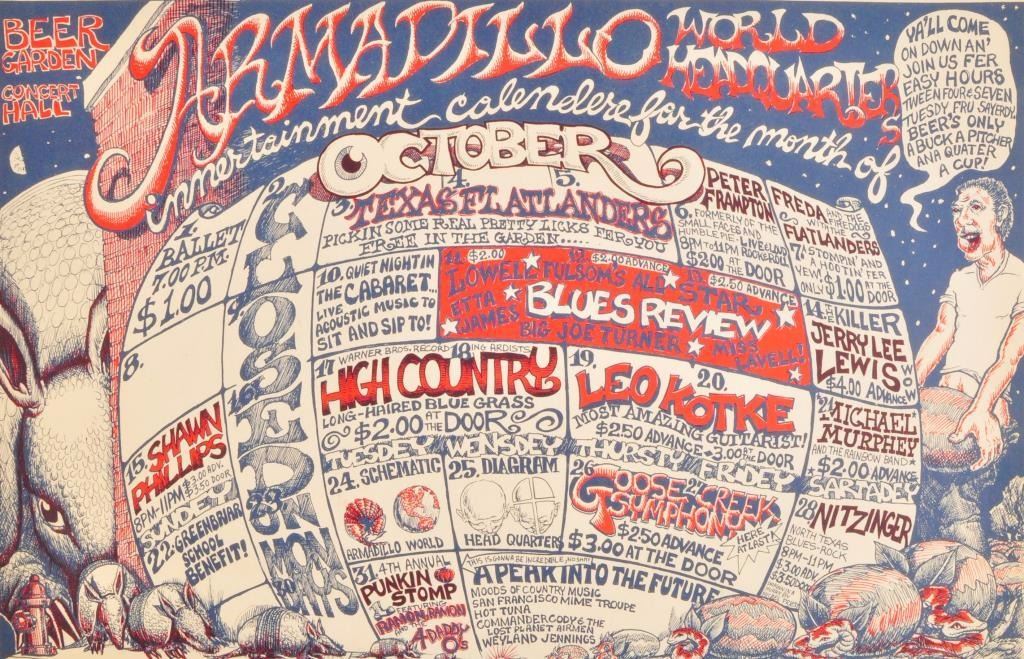 Armadillo World HQ Watermelon Calendar 1971