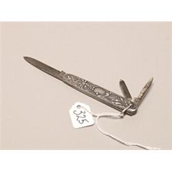 Art Nouveau Sterling Cased Knife by H Boker