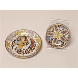 Pr of Enamelled Glass Bowls Both Signed