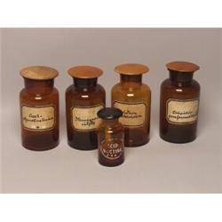 Five 19th C. Apothecary Jars