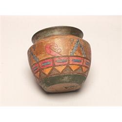 Old Art Pottery Vase with Native Motif