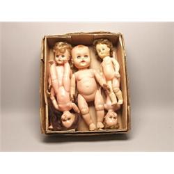 Five Vintage Soft Body Dolls