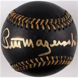 Bill Mazeroski Signed OML Black Leather Baseball (JSA COA)