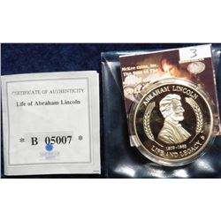 2011 Life of Abraham Lincoln - Gettysburg Address Medal. Material: Cu, layered in 24k Gold; Quality: