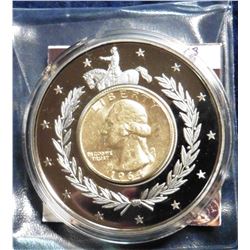 2001 American Mint Medal - Washington Quarter Inlay Coin. Material: Cu/Ni, with 24k gold layered in 