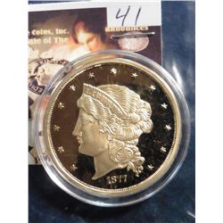 1877 U.S. Fifty Dollar Gold Piece Replica.  Material: Cu, layered in 24k Gold; Quality: Proof; Diame