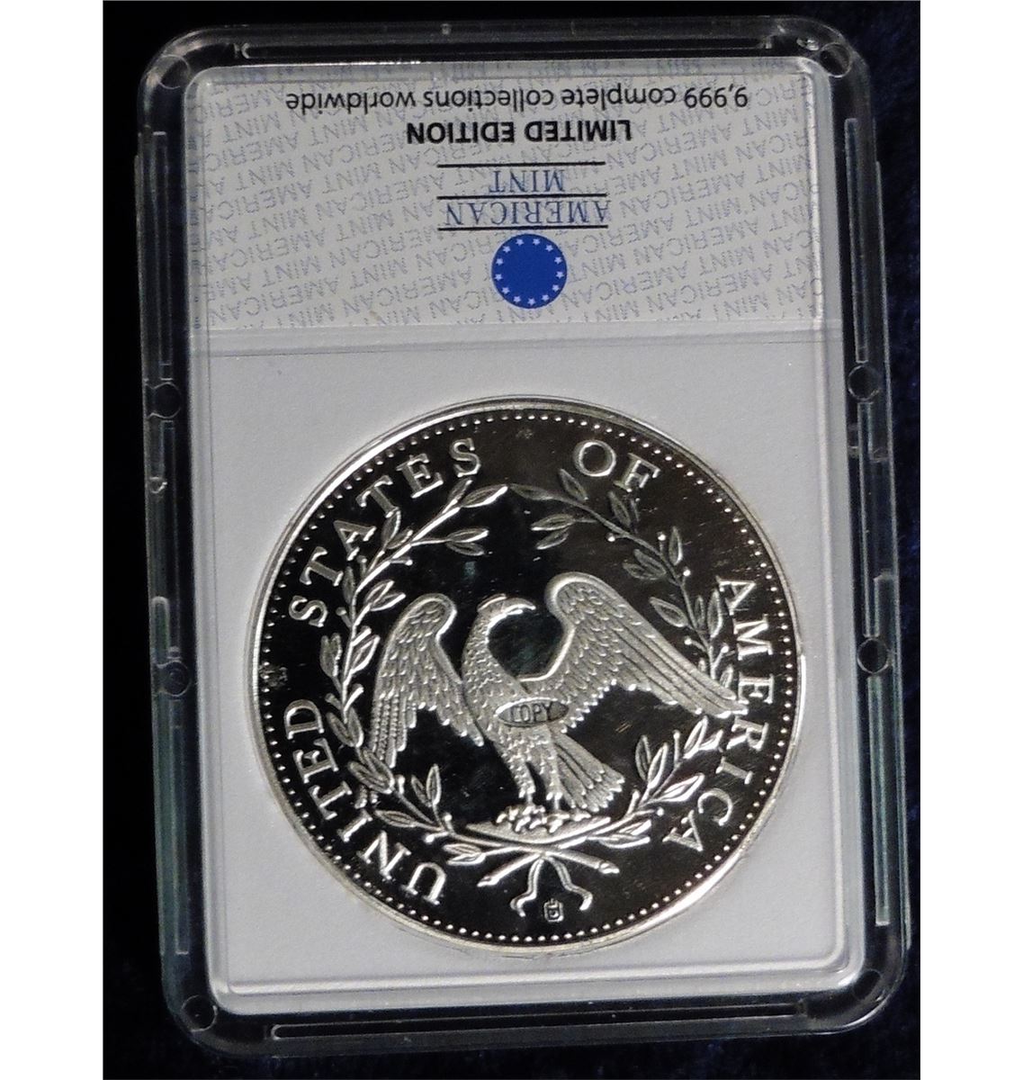 1794 Flowing Hair Silver Dollar Replica In Holder 100 Million