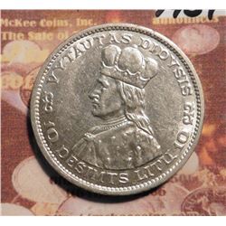 1936 Lithuania 10 Litu Uytautas the Great .7500 fine Silver. KM83. Brilliant Uncirculated. KM value 