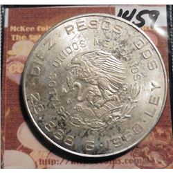1960 Mexico Ten Peso. .900 fine Silver. 150th Anniversary of the War of Independence. KM476. Brillia