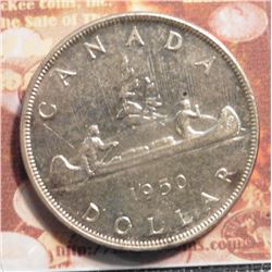 1950 Canada Silver Dollar. 3 Water lines. KM46. Prooflike.