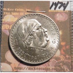 1947 Mexico .500 fine Silver Peso. KM456. Brilliant Unc.