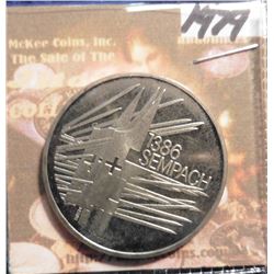 1986B Switzerland 5 Francs. KM60. 500th Anniversary Battle of Sempach Proof. 84,400 mtg. KM value $1