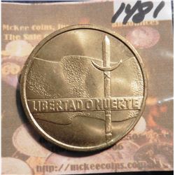 ND (1975) So Uruguay Liberty or Death. 150th Anniversary Revolutionary Movement.  5 Nuevos Pesos. KM