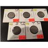 Image 1 : (5) 1922,26,27,33,34 Canada Nickels