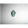 Image 1 : VINTAGE BEAUTIFUL SILVER NAVAHO NATIVE AMERICAN RING SET WITH LARGE TURQUOISE GEMSTONE-RING WEIGHS 4