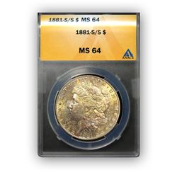 1881-S $1 Morgan Silver Dollar - ANACS MS64