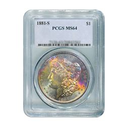 1881-S $1 Morgan Silver Dollar - PCGS MS64