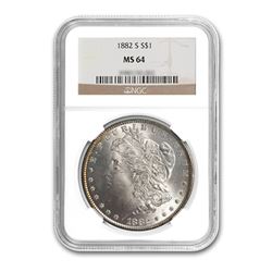 1882-S $1 Morgan Silver Dollar - NGC MS64