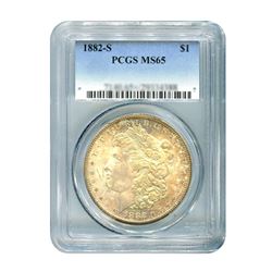 1882-S $1 Morgan Silver Dollar - PCGS MS65