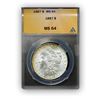Image 1 : 1887 $1 Morgan Silver Dollar - ANACS MS64