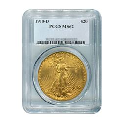 1910-D $20 Saint Gaudens PCGS MS62