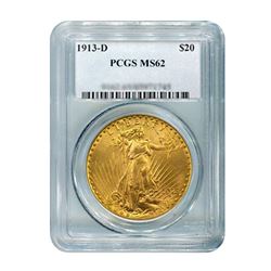 1913-D $20 Saint Gaudens PCGS MS62