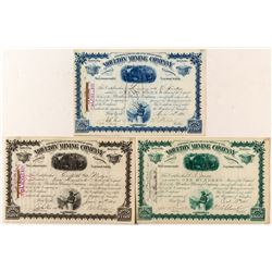 Moulton Mining Company Stock Trio w/ W.A. Clark Autographs