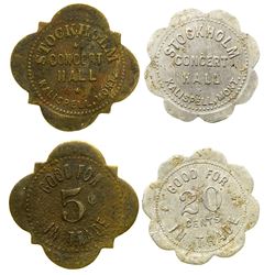 Two Stockholm Concert Hall Tokens