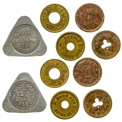 Five Lewistown Tokens