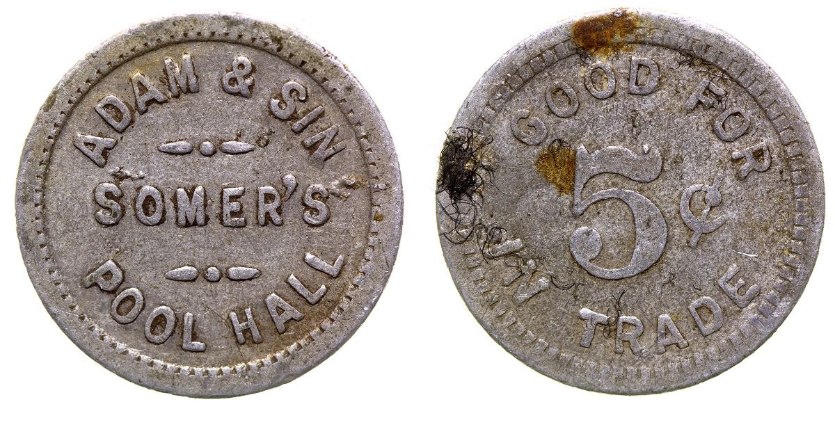 Adam & Son Pool Hall Token (Flathead County)