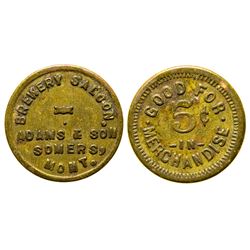 Brewery Saloon, Adams & Son, Token (Flathead County)