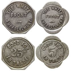 Set of White Front Tokens (Fergus County)