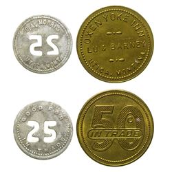 Two Utica Tokens: E.A. Morris and Oxen Yoke Inn