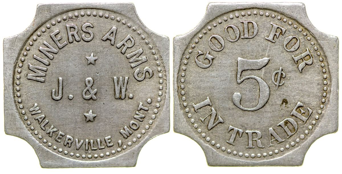 Miners Arms, J & W, Token